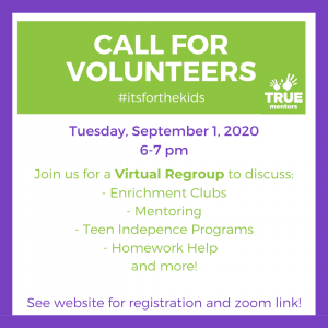 TRUE Mentors Volunteer Regroup @ Zoom